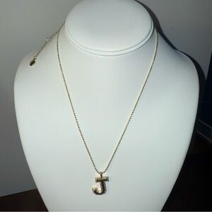 BaubleBar Gold “J” Pendant Necklace